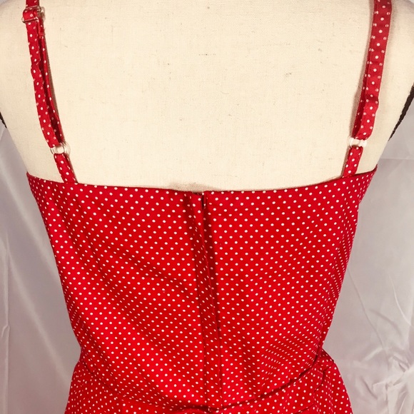 Summery Red and Subtle White Polka Dot Dress - Picture 6 of 6